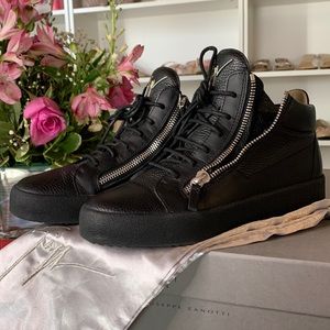 Giuseppe Zanotti Black Mid Top Sneakers